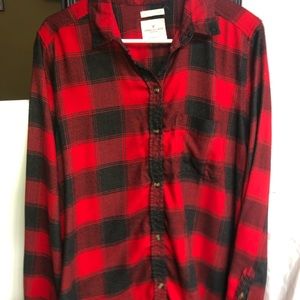 American Eagle Red and Grey Flannel